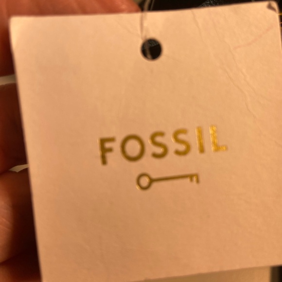 💝 Fossil Ainsley Crossbody Black Leather Turnlock Bag NWT - Picture 13 of 16